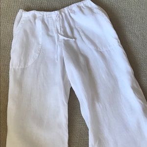 CP SHADES WHITE LINEN PANTS WITH POCKETS SIZE L